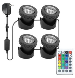 TENSUL Colored Pond Lights with Timer