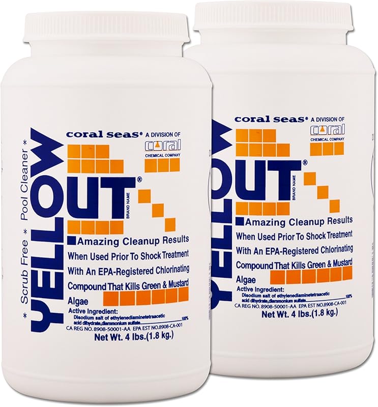 Yellow Out Chlorine Shock Enhancer for Swimming Pools 2x4lbs Removes Y
