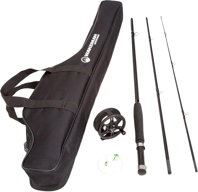 Wakeman Charter Series Fly Fishing Rod Reel Combo with Case, Flies & L