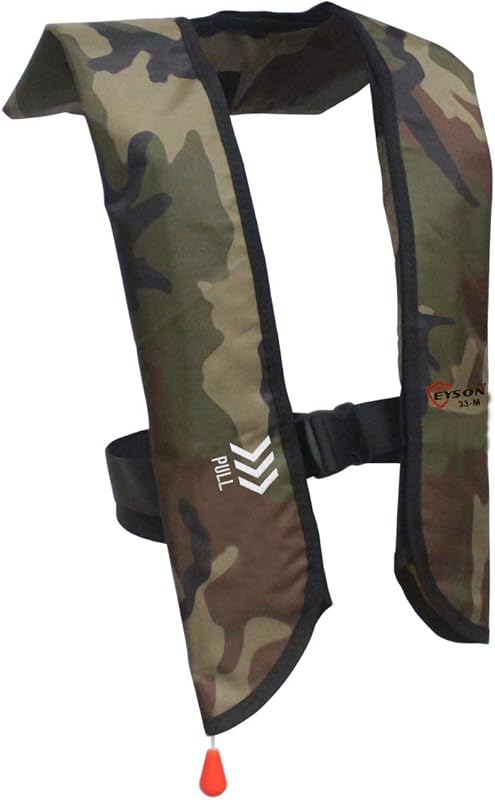 Eyson 639 Green Camouflage Manual Inflatable Life Jacket Vest for Boat