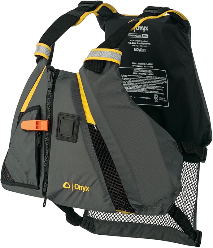 Onyx MoveVent Dynamic Paddle Vest PFD for Adults Kayaking - USCG Trans