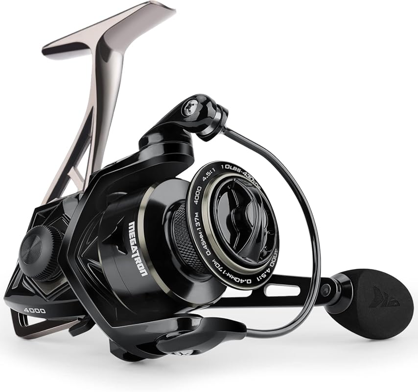 KastKing Megatron Spinning Reel: Aluminum Frame, 7+1 BB, 30LB+ Carbon 