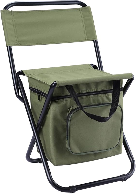 LEADALLWAY Compact Foldable Fishing Chair with Cooler Bag Small Huntin