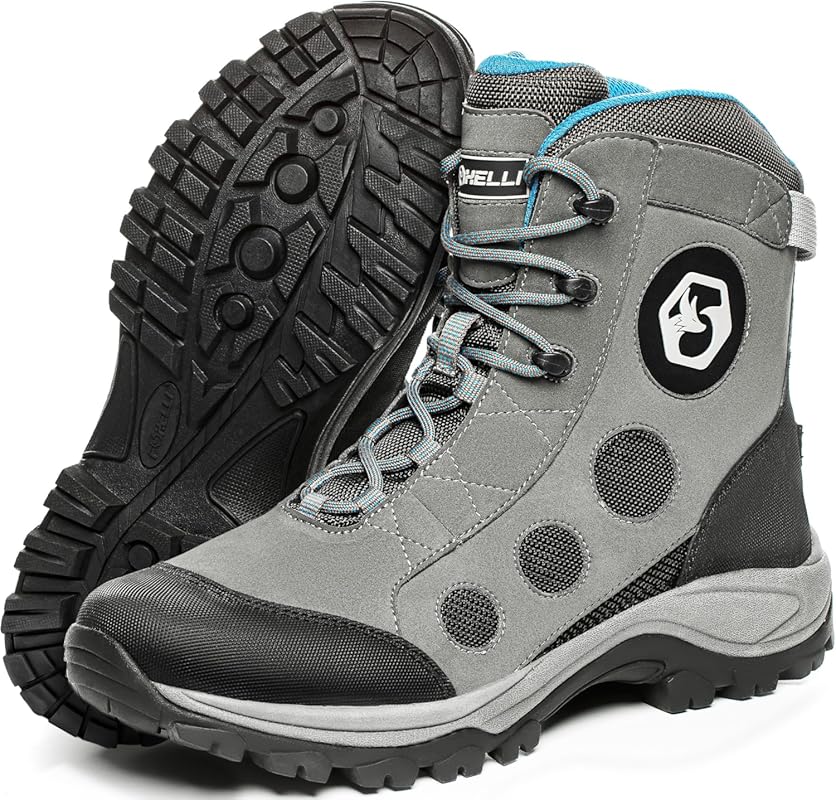 Foxelli Lightweight Men's Wading Boots for Fly Fishing with Rubber Sol