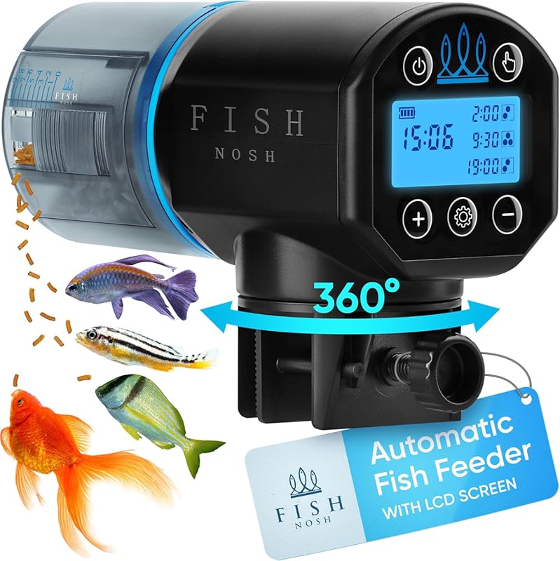 FISHNOSH 2026 Automatic Fish Feeder with Timer for Small Big Aquariums