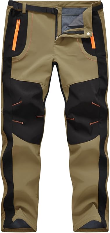 TBMPOY Men's Waterproof Fleece Lined Snow Ski Hiking Pants for Winter 