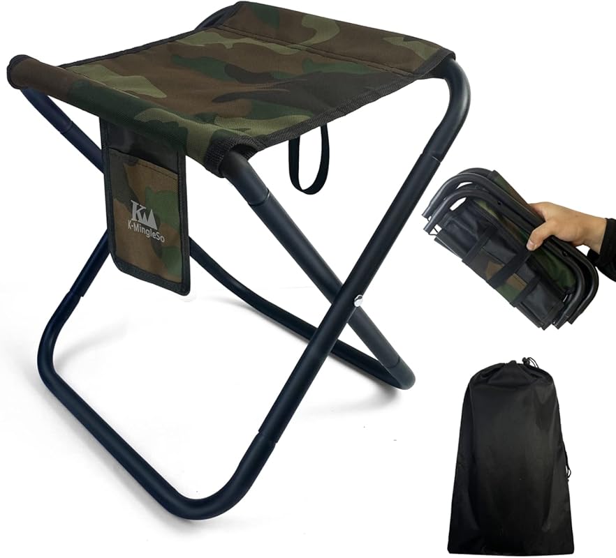 Upgraded 13 Inch Portable Folding Camping Stool 450lbs for Adults Fish