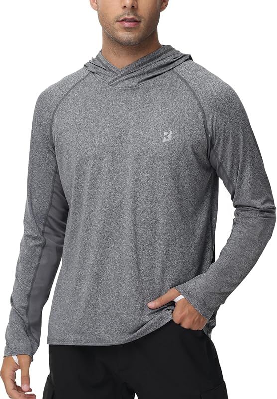 Roadbox Men's UPF 50+ Long Sleeve UV Sun Hoodie Fishing Shirt for Hiki