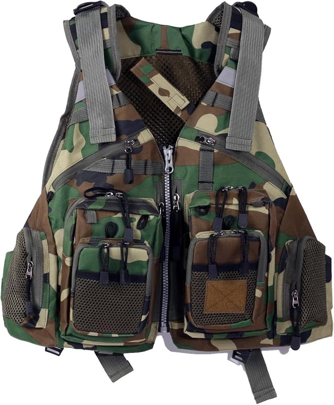 Breathable Multifunctional Adult Kayak Life Jacket - Multi-Pocket Deta