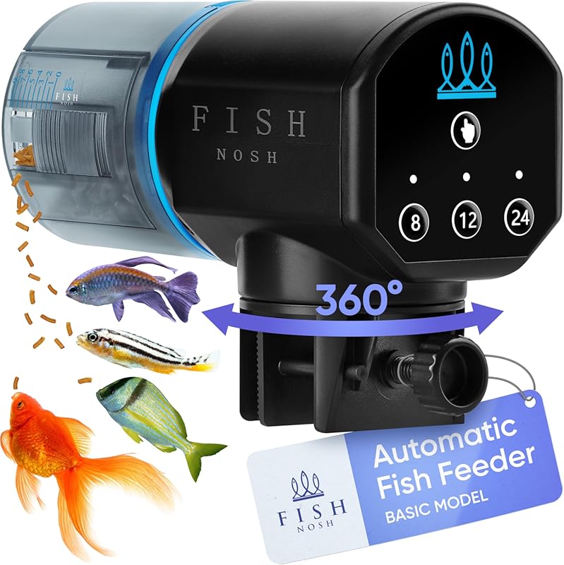 FISHNOSH 2026 Automatic Fish Feeder with Timer for Aquariums, Small Ta