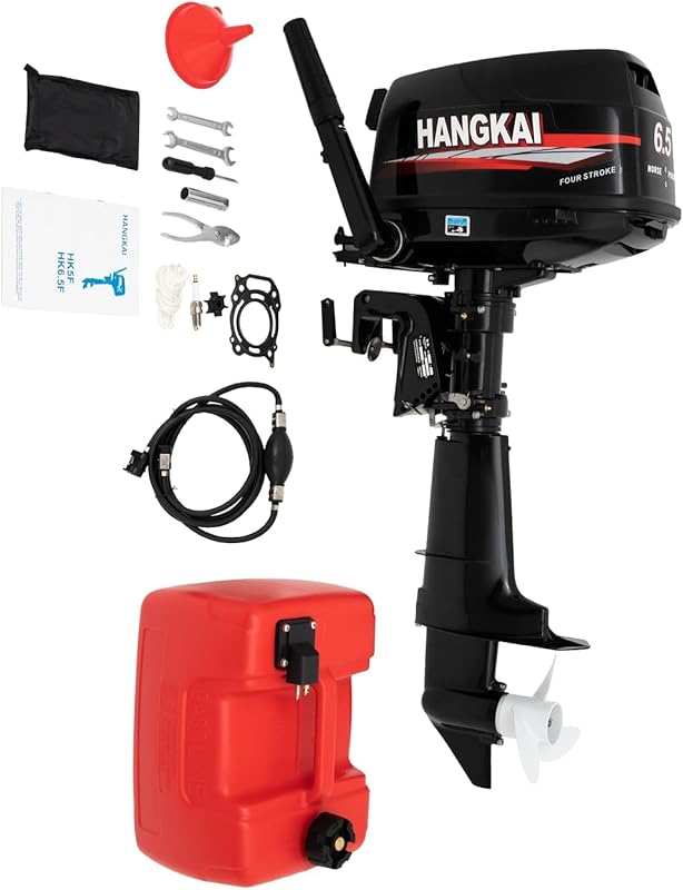 HANGKAI 123CC 4-Stroke 6.5HP Outboard Motor with CDI Ignition Short Sh