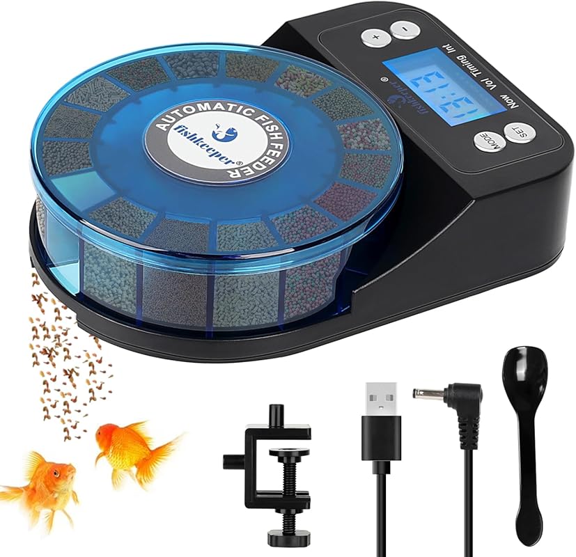 Fishkeeper 2025 Upgraded Rechargeable Automatic Fish Feeder for Betta 