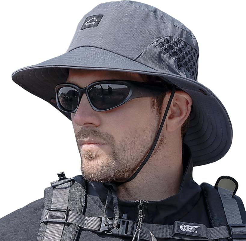 Sireck UPF 50+ Wide Brim Fishing Sun Hat UV Protection Bucket for Men 