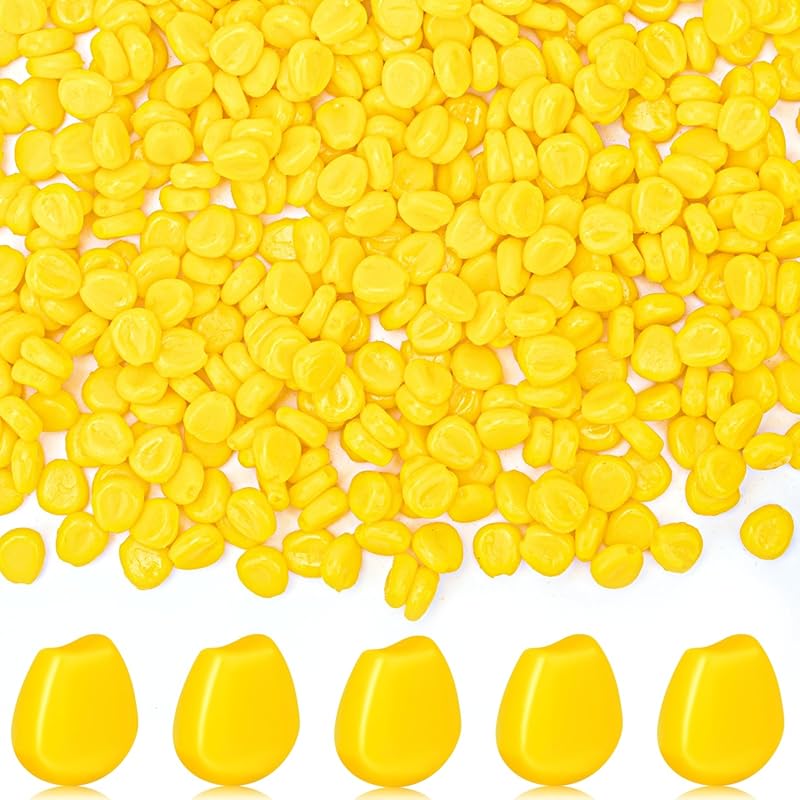 Syosisny 500pcs Scented Yellow TPR Floating Fake Corn Baits for Carp C