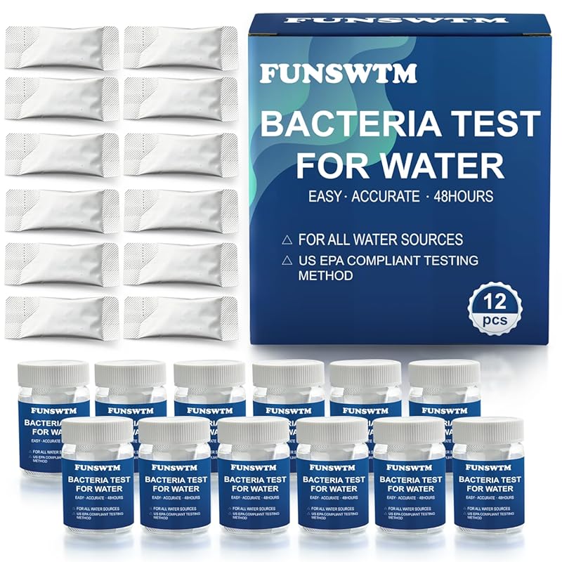 12-Pack Coliform Bacteria Water Test Kit for Home Well Tap Pool Pond L
