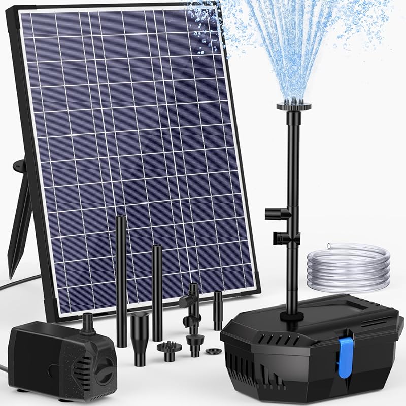 NFESOLAR N3222 20W Solar Pond Filter Pump with 16.4FT Cord & 6.6FT Tub