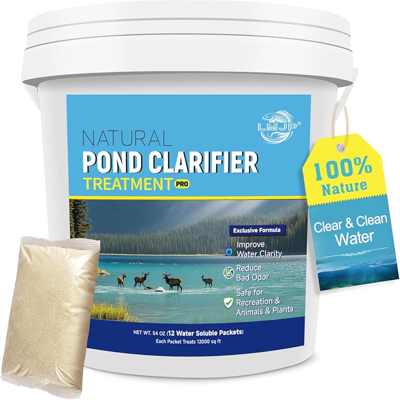 LMJP 12 Packets Pond Clarifier Treatment - Natural Enzymes Clear Water