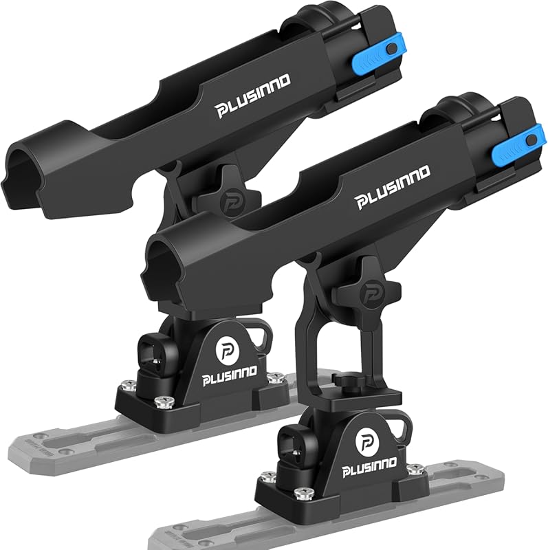 PLUSINNO 2-in-1 Fishing Rod Holders for Boat Kayak Track Deck Mount Pr