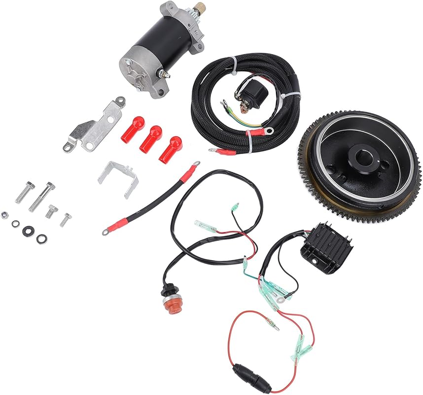 Complete Electric Starter Kit for 4-Stroke Outboards with Flywheel Mot