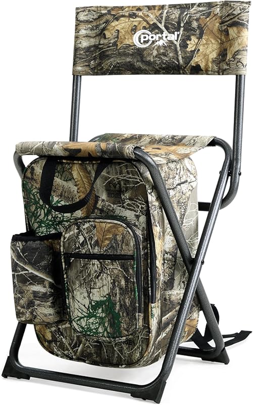 Portal Backpack Cooler Fishing Chair with Backrest Foldable Compact St