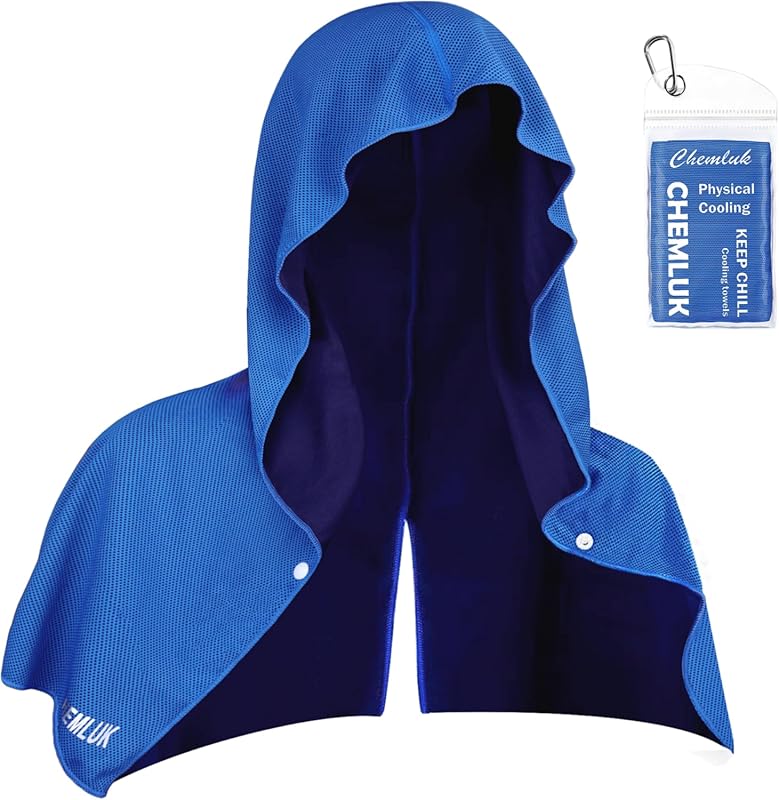 Cooling Hoodie Towel for Neck & Face: Instant Sun Protection for Hikin
