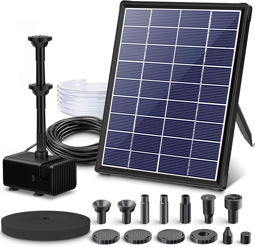 Biling 5.5W Solar Fountain Pump for Bird Bath with Double Nozzles, Dry