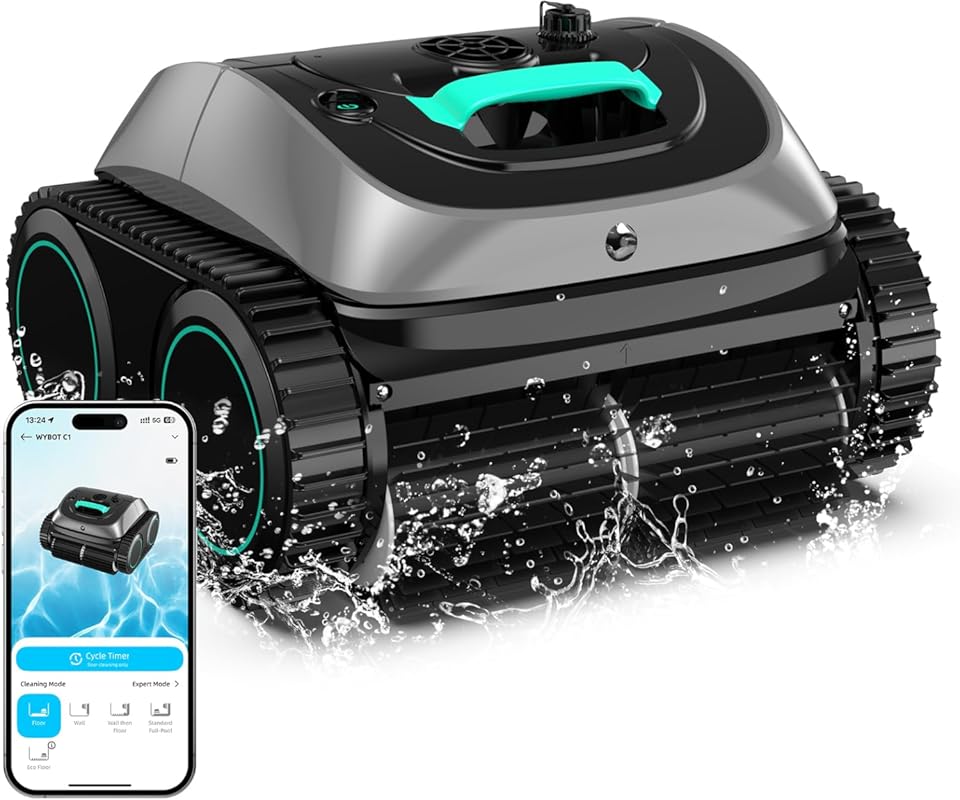 WYBOT 4-in-1 Cordless Pool Vacuum Robot for Inground Pools, Triple Mot