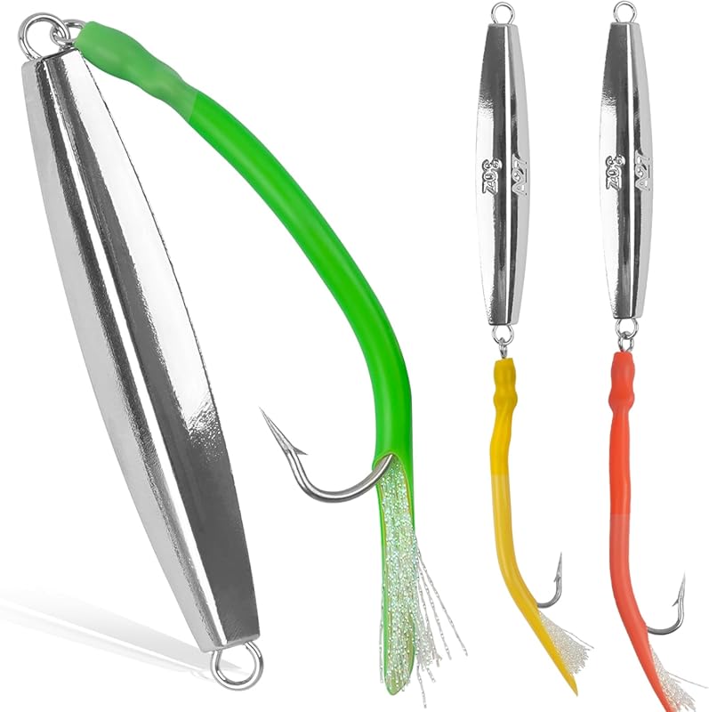 Saltwater Diamond Jigs Tube Lure Teaser Hooks Surf Jigging Spoons for 