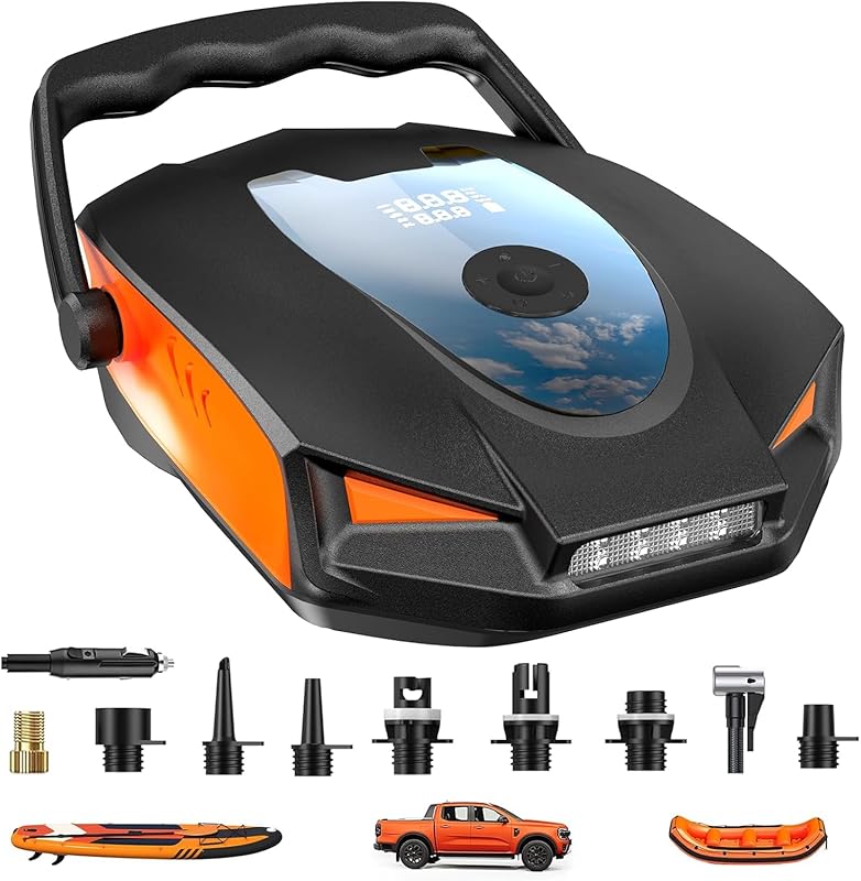 50 PSI Electric Paddle Board Pump: High-Pressure SUP Dual-Stage, Auto-