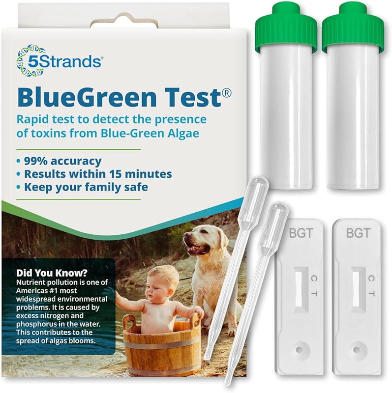 5Strands Blue Green Algae Test Kit 2-Pack for Lake Pond Water Safety A