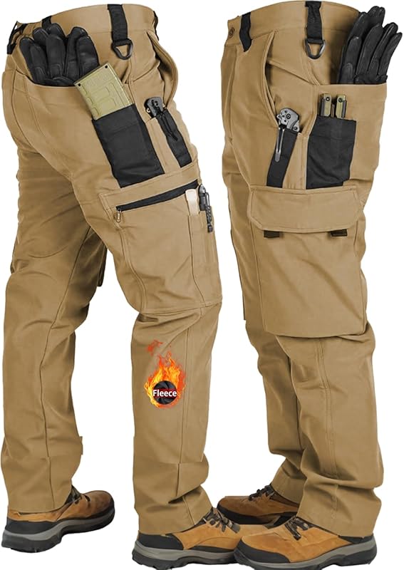 WAHYI Men's Waterproof Windproof Fleece Lined Snow Ski Pants for Winte