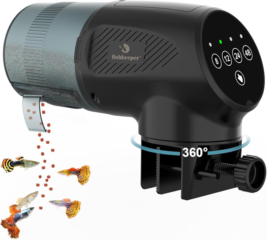 fishkeeper Moisture-Proof Automatic Fish Feeder for Small Aquarium Tan