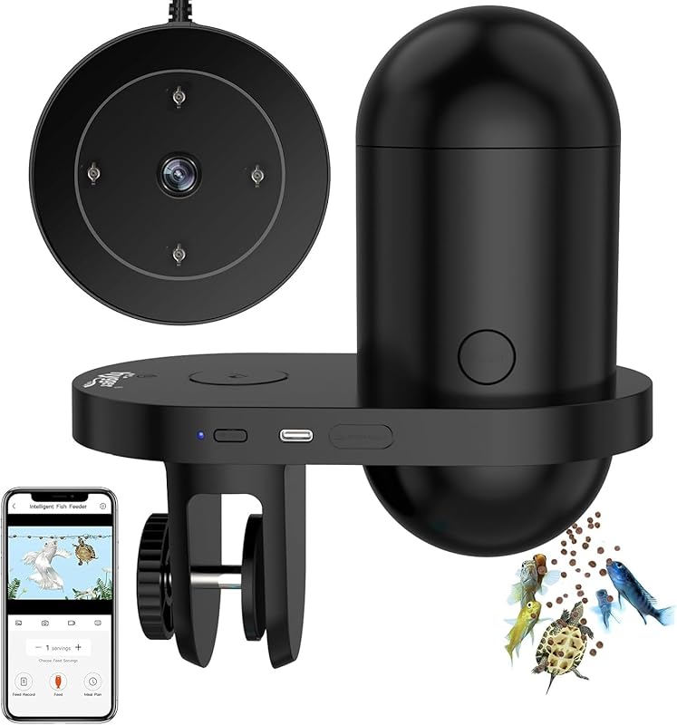 Hygger WiFi Automatic Fish Feeder with App Control, Camera, Timer & 23