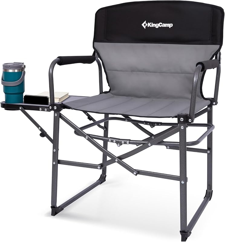 KingCamp Oversized Heavy Duty Directors Chair with Side Table 440lbs P