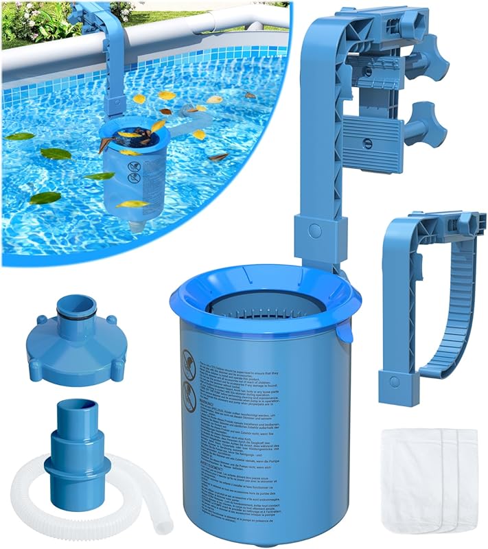 DeeprClean Blue Upgraded Above Ground Pool Skimmer with 3 Socks Anti-T