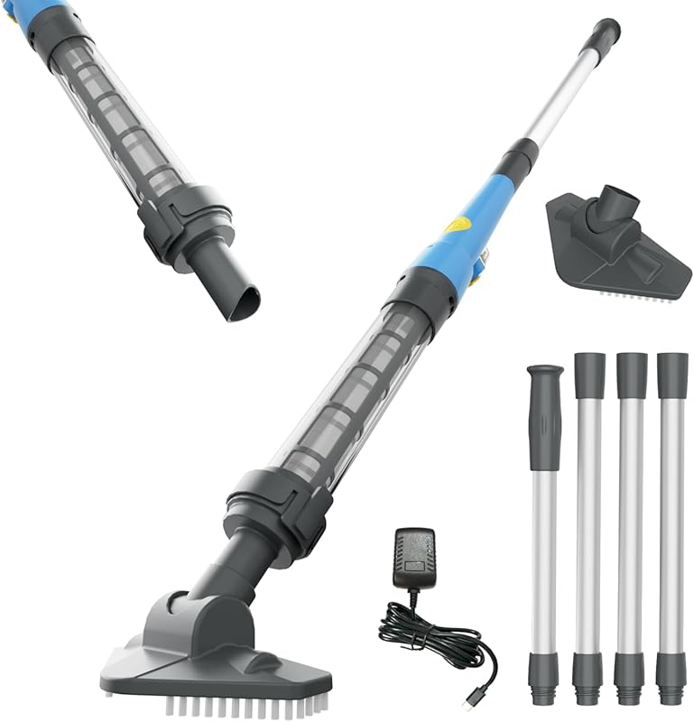 Cordless Lightweight Spa Hot Tub Vacuum with 2 Brush Heads for Above G