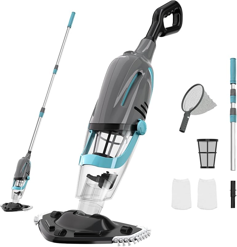 Cordless Handheld Pool Vacuum for Above Ground with Telescopic Pole, L