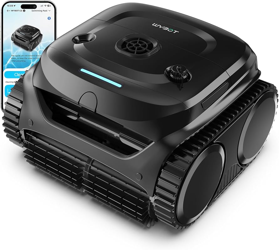 WYBOT C2 Cordless Pool Cleaner with 180-Min Runtime, Dual Filters, Wal