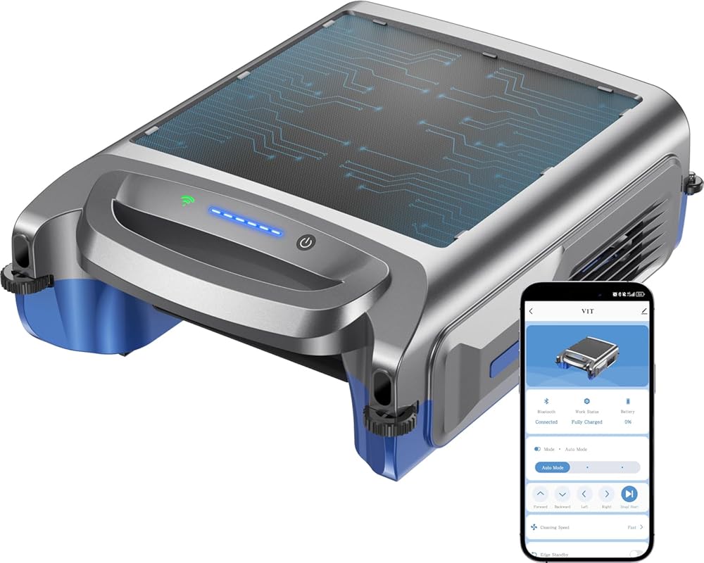 2026 V1T Solar Robotic Pool Skimmer with App Control, 24/7 Cleaning, O