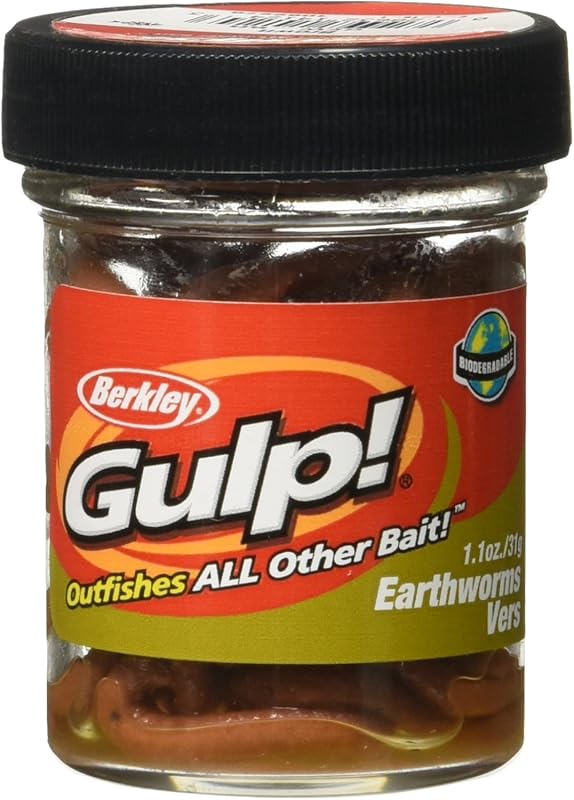 Berkley Gulp! Earthworm Soft Bait, Brown, 4-Inch, Fish-Catching Formul