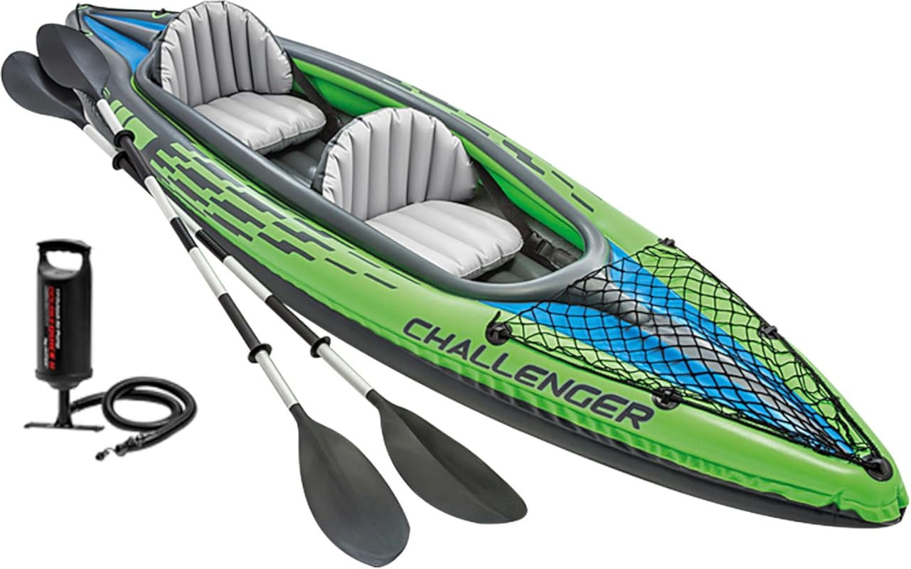 INTEX Challenger Inflatable Kayak with Deluxe Paddles, High-Output Pum