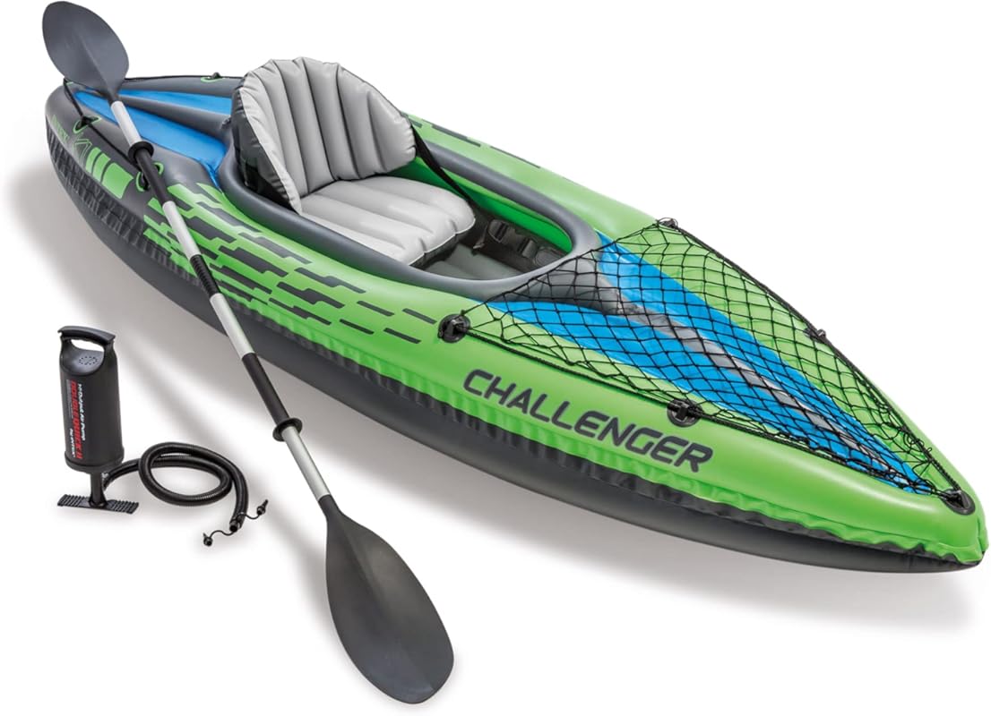 INTEX Challenger Inflatable Kayak with Deluxe Paddles, High-Output Pum