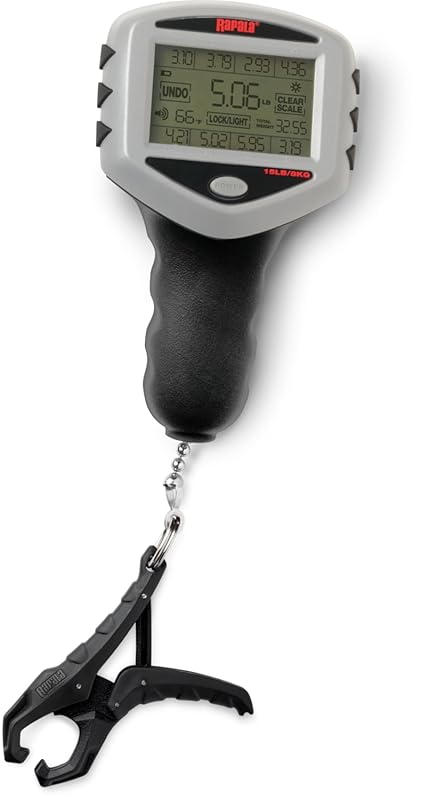 Rapala Touch Screen Tourney Scale 15 lb Digital Fishing Scale with Mem
