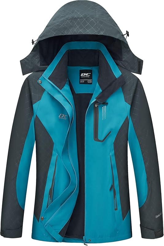 Diamond Candy Women's Lightweight Waterproof Rain Jacket with Detachab