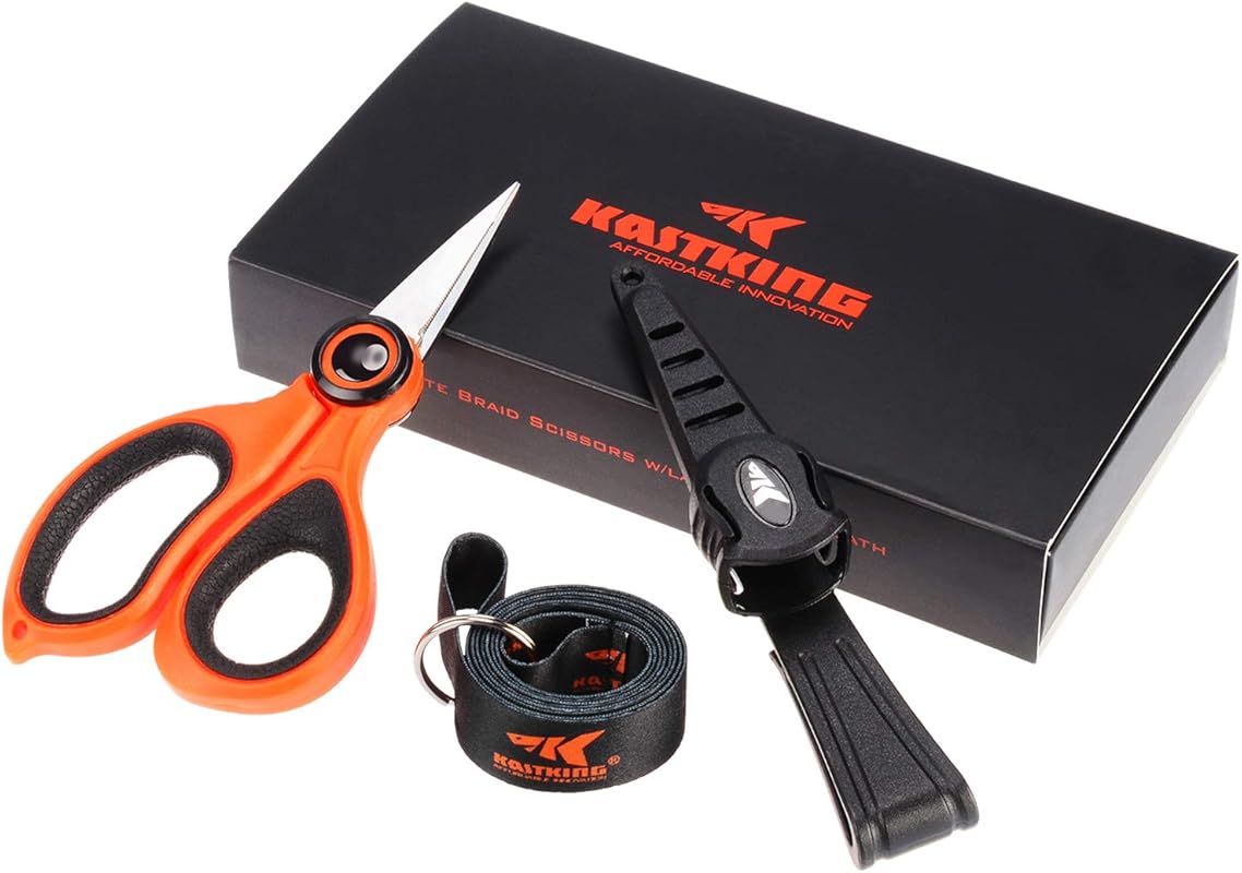 KastKing Fishing Line Scissors with Sheath, Sharp 3CR13 Japanese Steel