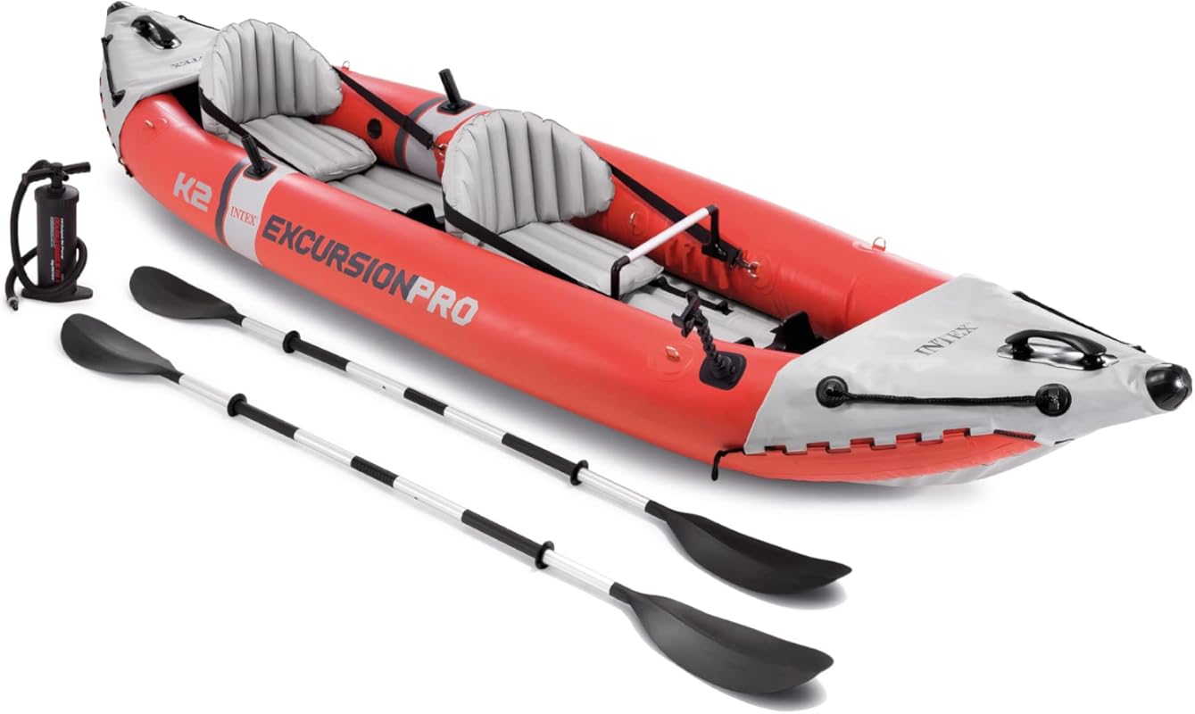 INTEX Excursion Pro K2 Kayak Set with Adjustable Seat, 400lb Capacity 