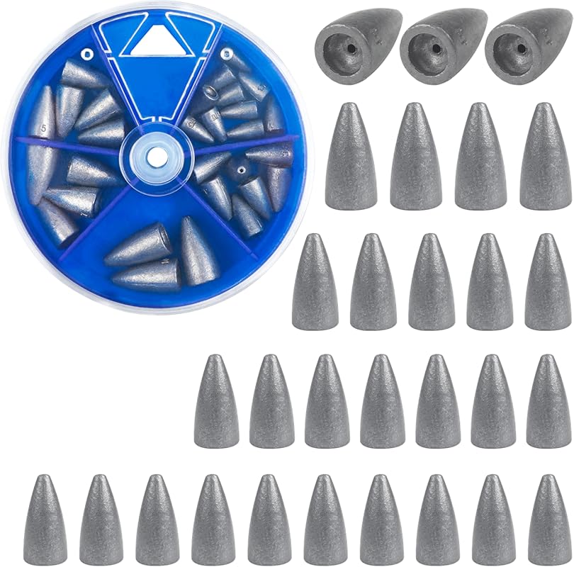 Bullet Fishing Sinkers Kit – 29/83Pcs Assorted Worm Weights for Bass S