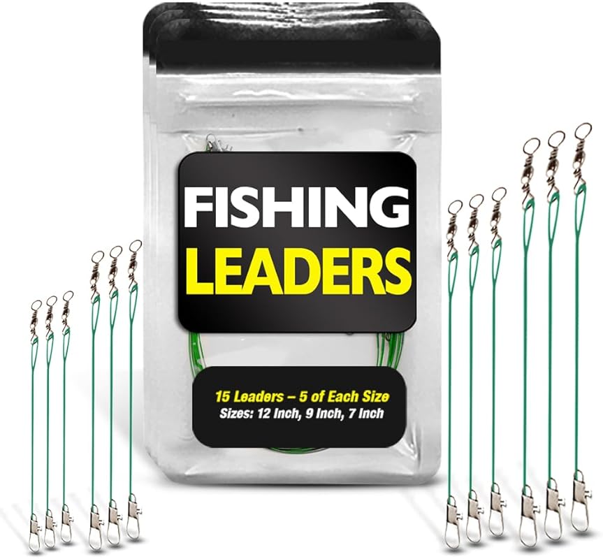 Heavy-Duty Fishing Leaders with Swivels for Bass, Catfish, Pike, Muski