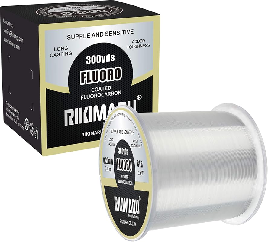 RIKIMARU Soft Fluorocarbon Coated Fishing Line – 100% Invisible Monofi