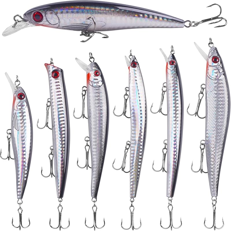 6PCS Deep Diving Hard Baits for Surf & Offshore Fishing